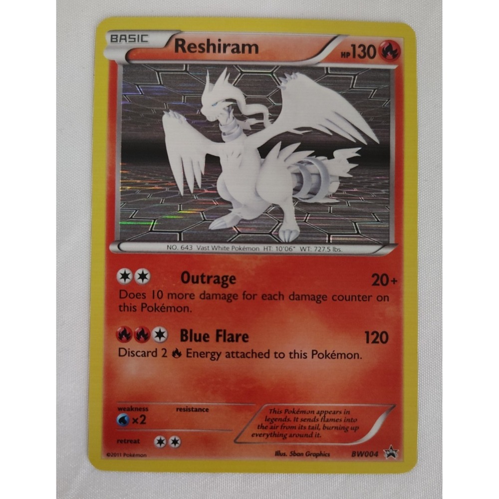 Nintendo Pokemon TCG Reshiram BW004 Black & White Promo Holo English 2011